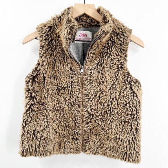 Justice Faux Fur Zip Up Vest - Picture 1 of 7
